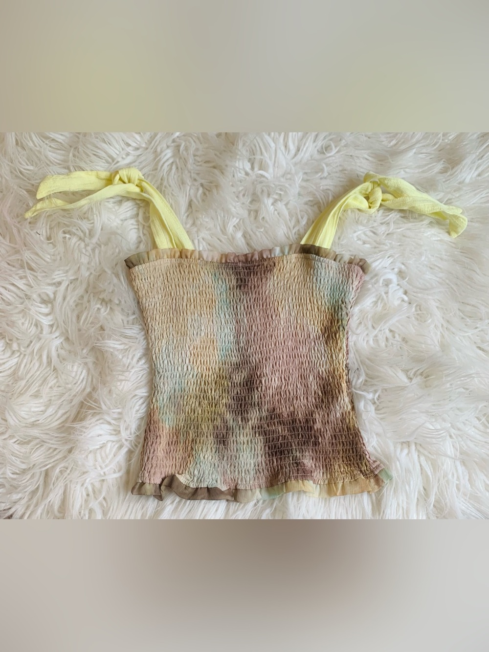 Allison New York Smocked Tie Dye Tank Top Multicolor Size XS
